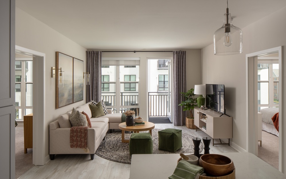 B6 - 2 bedroom floor plan layout with 2 bathrooms and 1167 square feet (Living Room, 2D)