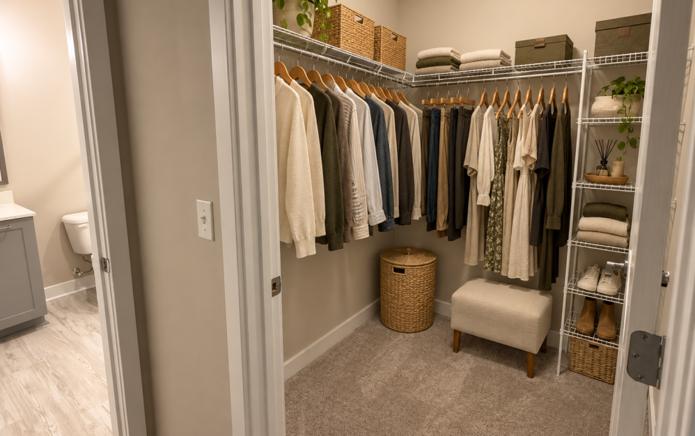 A3 - 1 bedroom floor plan layout with 1 bathroom and 683 square feet (Closet, 2D)